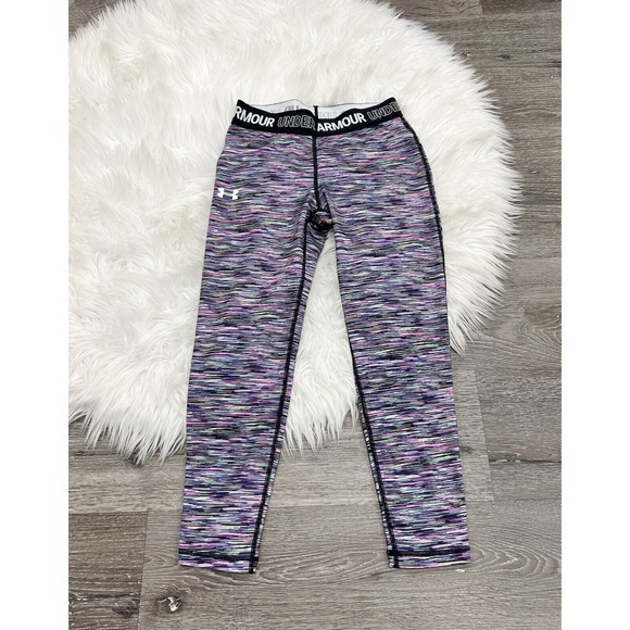 Under Armour‎ Girls Cropped Multicolored Athletic Leggings Size 10/12 - Picture 1 of 3